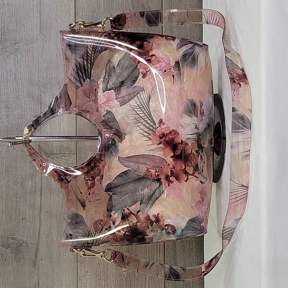 Vince Camuto Floral Clear PVC Tote Shoulder Bag - Picture 4 of 10